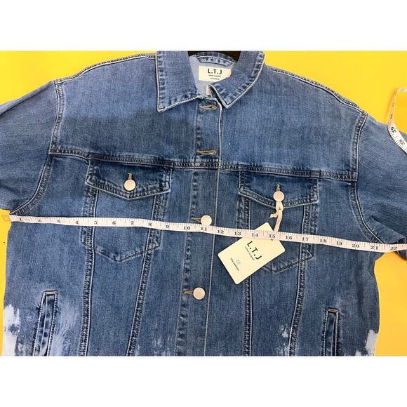 L.T.J Letter to Juliet Dip Dyed Blue Denim Jean Jacket Size Small NWT - Picture 6 of 7